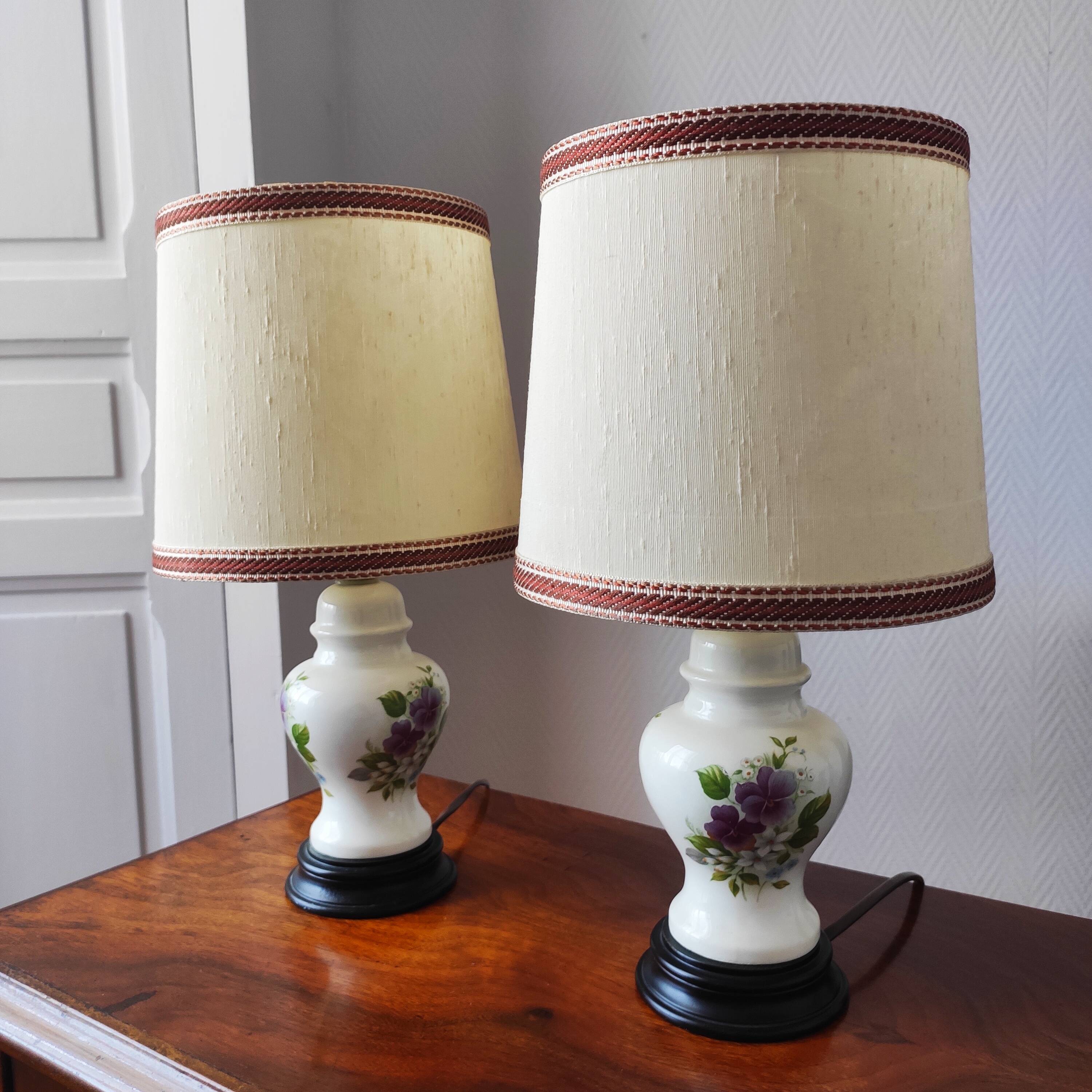 Pair of vintage ceramic bedside lamps