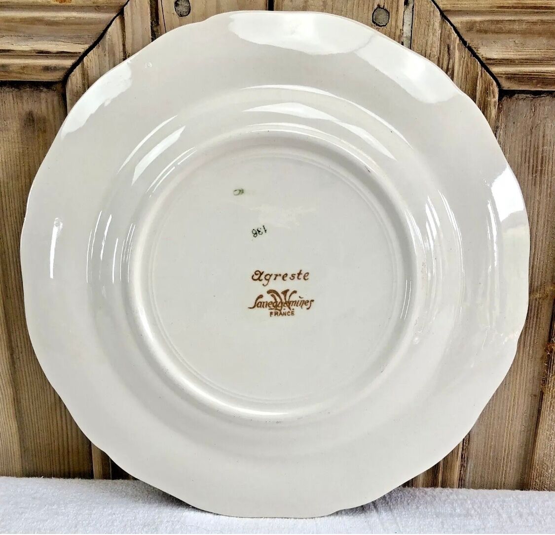 6 old dessert plates or dessert model Agreste Sarreguemines