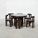 Dining Set by Luigi Vaghi for Former with Six Leather Chairs, Italy 1960's