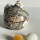 Vintage Marble Chicken with Eggs Sculpture