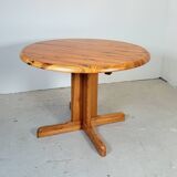 Table de salle à manger ovale extensible en pin de style danois