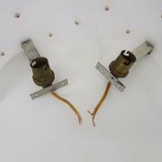 Pair of vintage wall lamps in Plexiglas and Rockabilly brass. Year 50