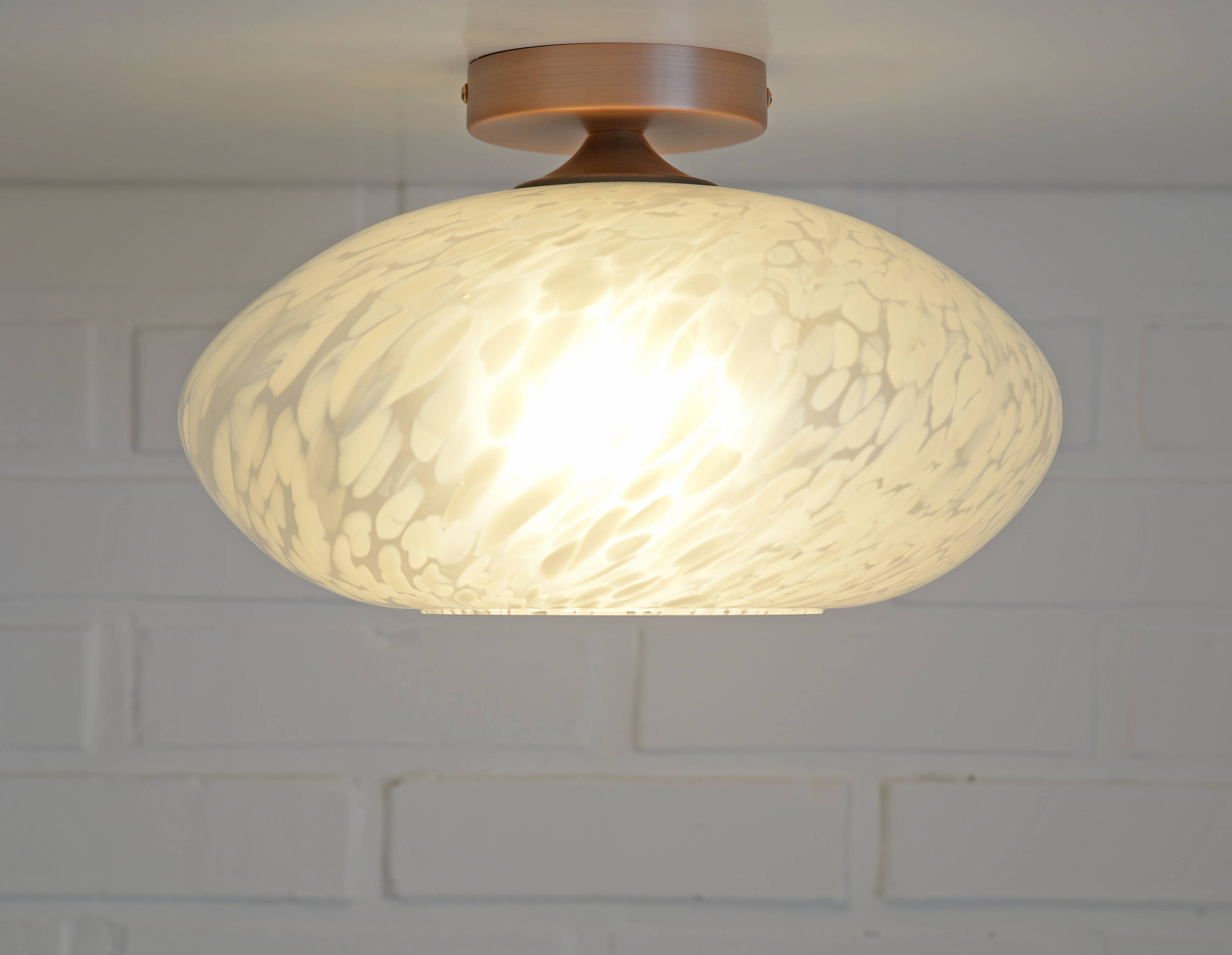 Vintage Murano Glass Sconce Lamp / Unique Light Fixture / Semi Flush Mount