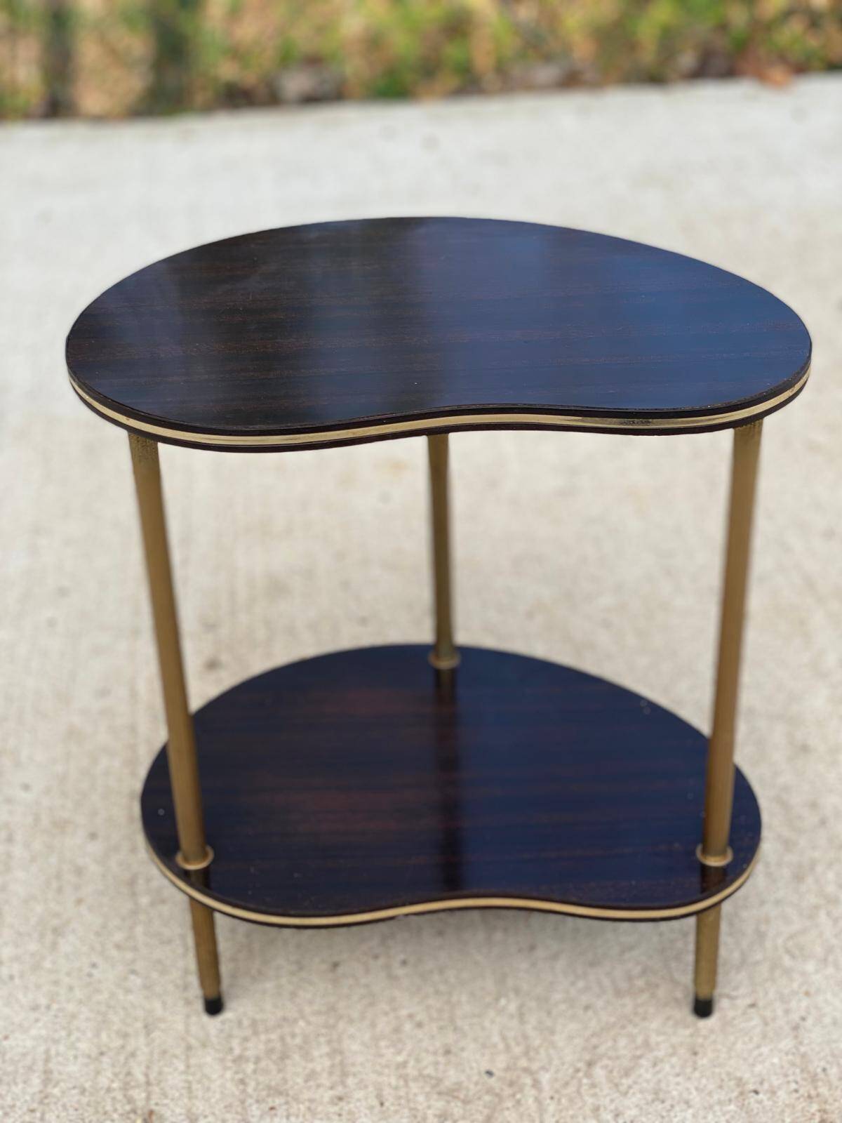 Double-top bedside table in golden rosewood