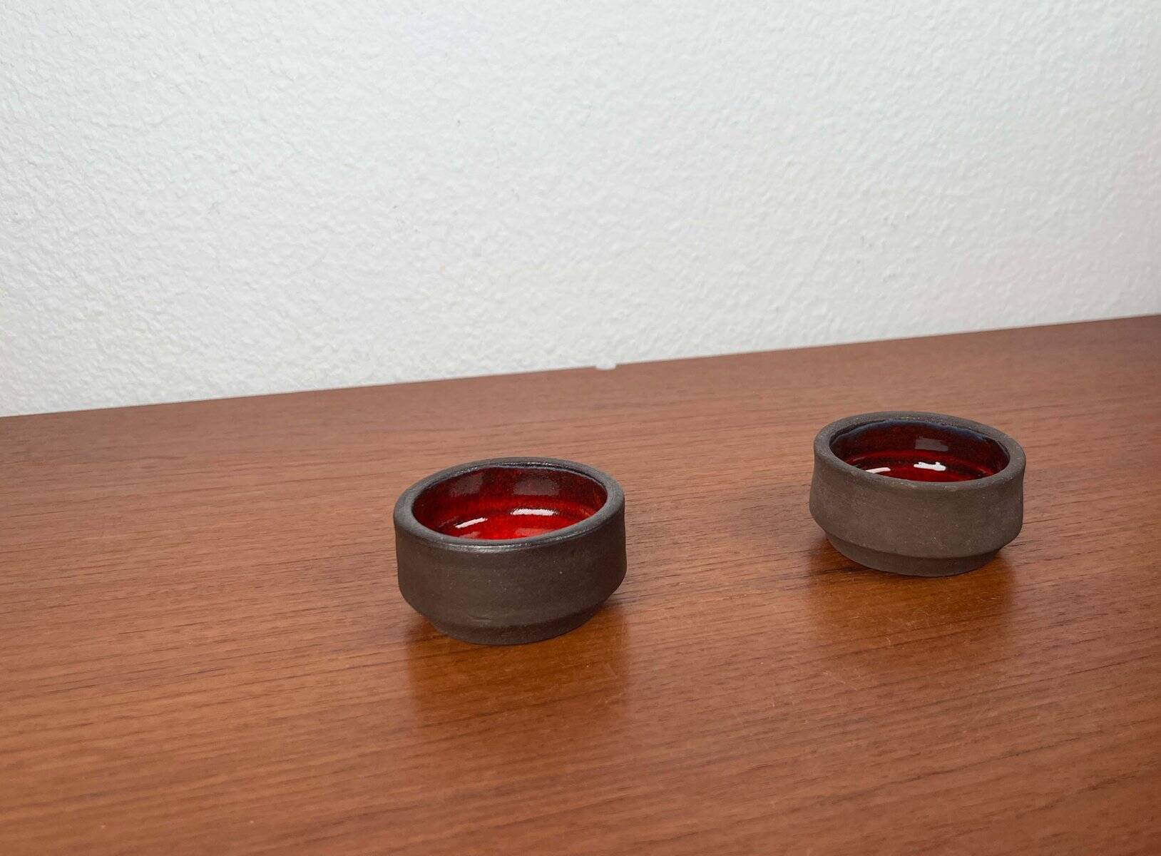 Small modern Danish studio pottery bowls from the mid-century, 1960s, set of 2.