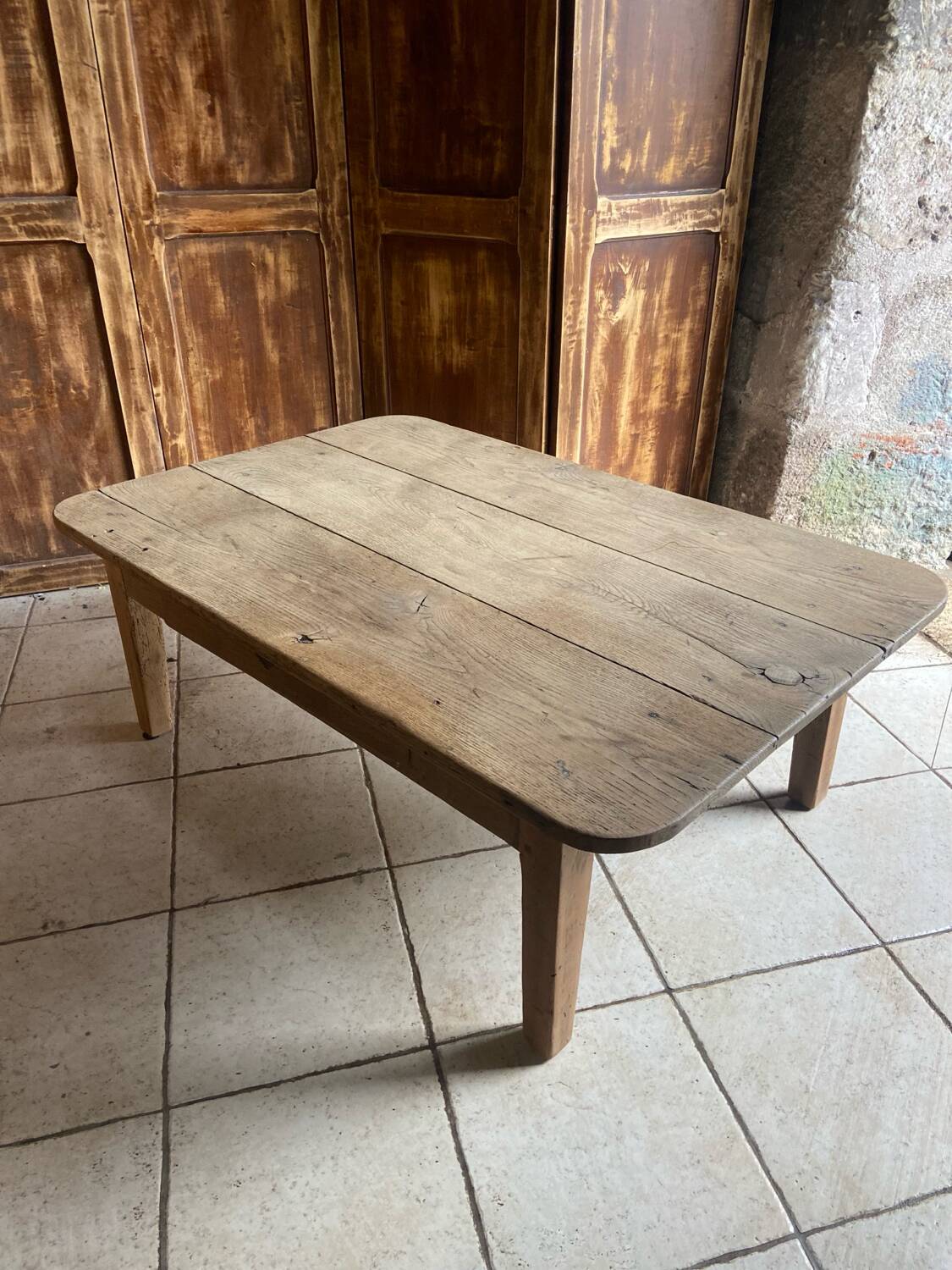 Table basse de ferme en chêne massif