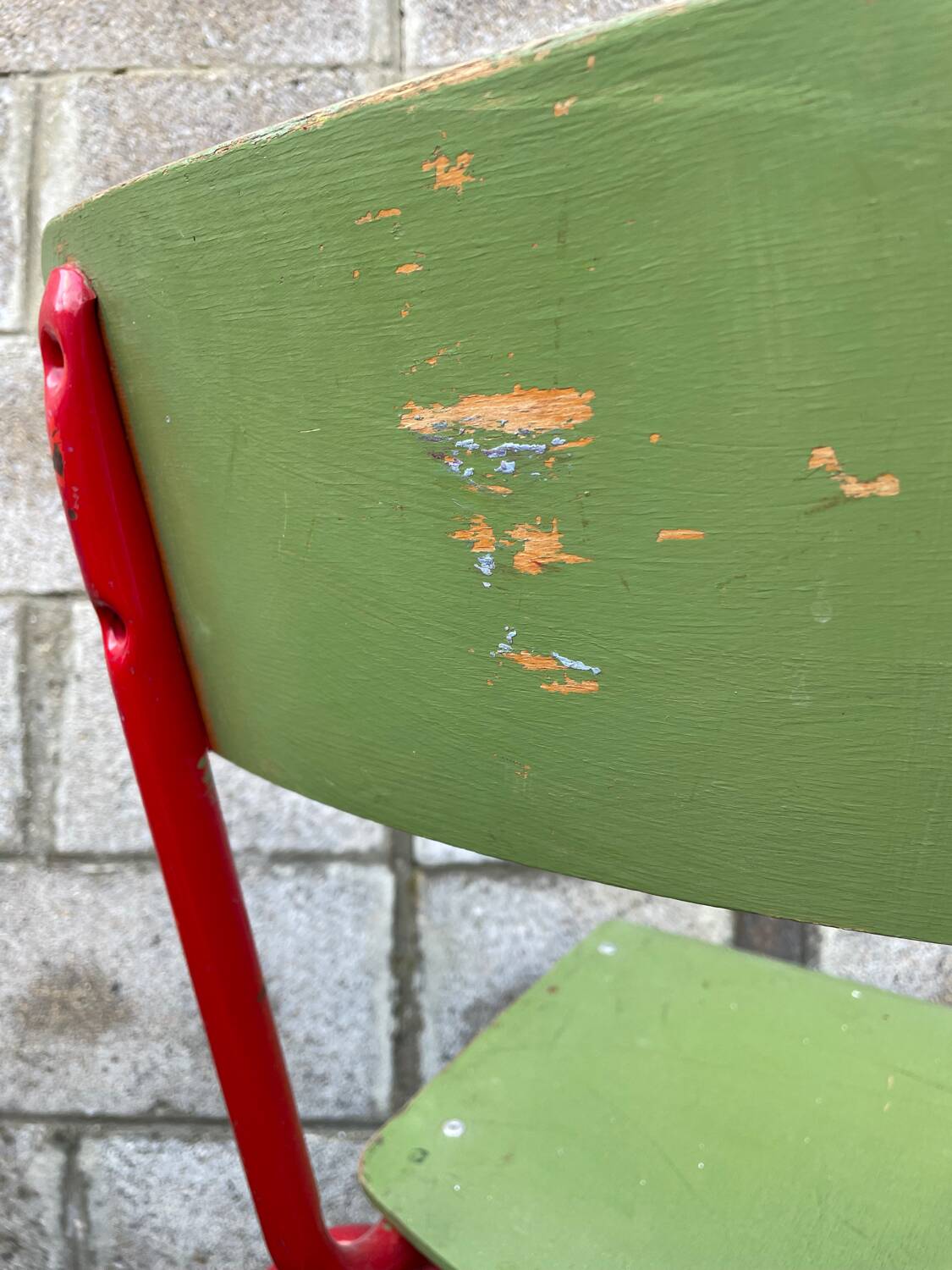 Small school desk and vintage chair