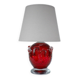 Red crystal glass lamp by Börne Augustsson for Åseda