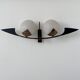 Vintage brass and opaline wall lamp, Arlus, France 1960s