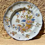 Old Rouen type ceramic plate