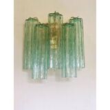 Contemporary green “tronchi” murano glass wall sconce