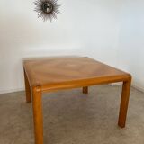 Old dining table with extension Scandinavian design from the 70s solid beech