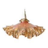Suspension drapée verre irisé rose