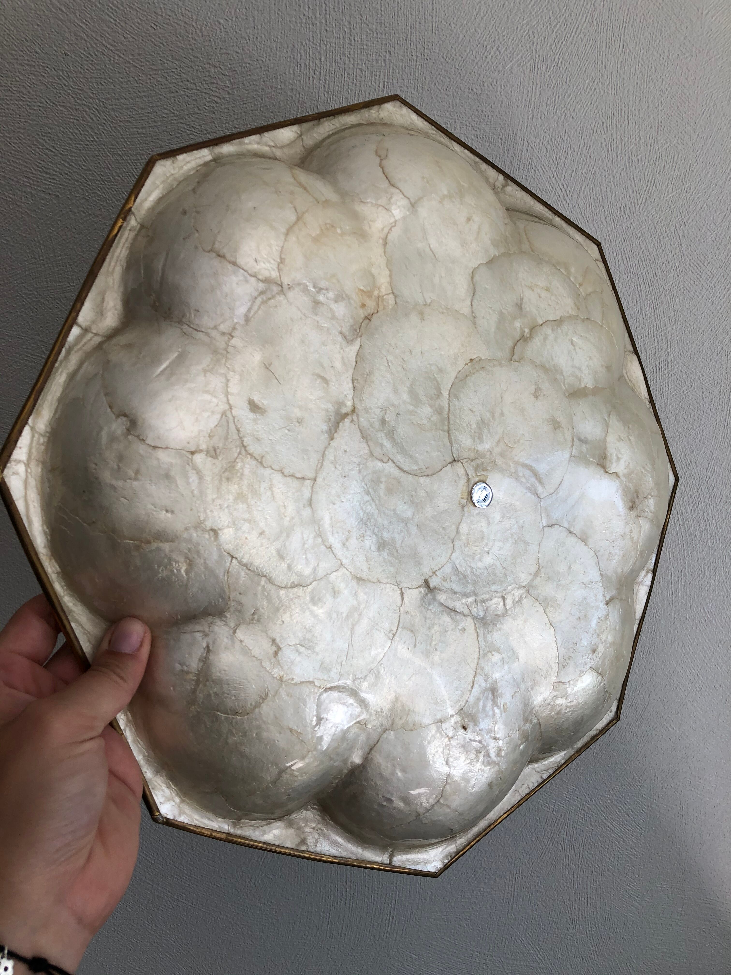 Mother-of-pearl and brass tray