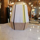 Table lamp woven from cotton and jute thread