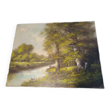 Landscape at hst stream, signed, date 1969