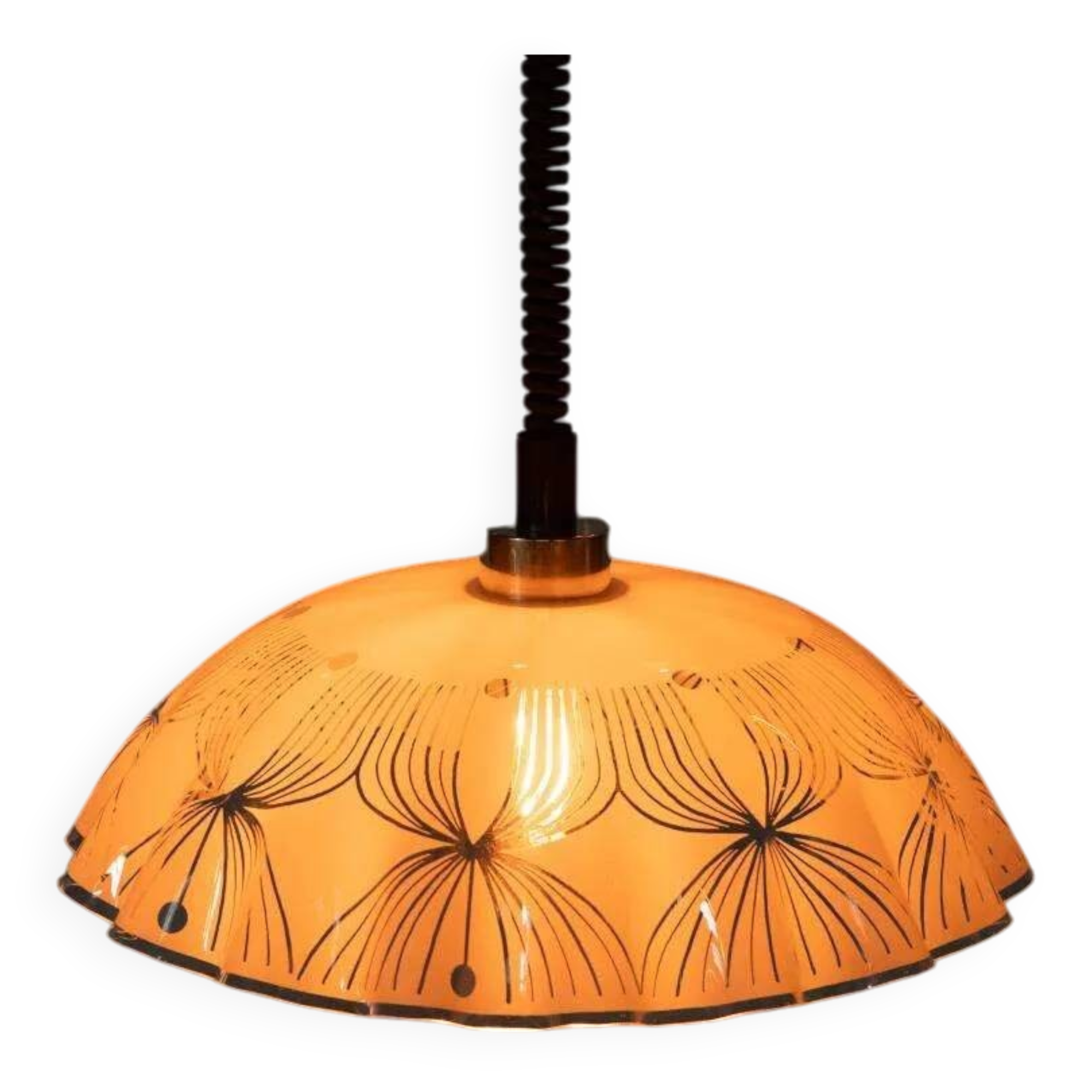 70s space age glass pendant, vintage glass pendant from Sweden.