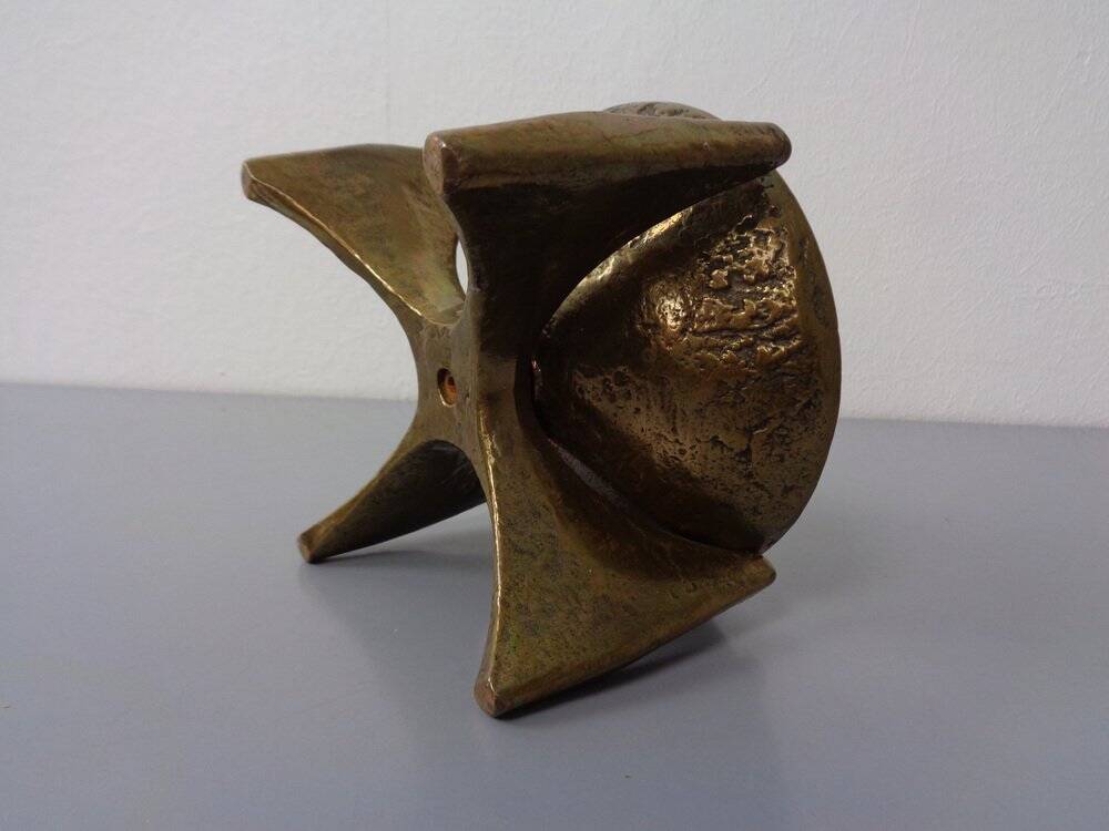 Brutalist Bronze Candleholder by Michael Harjes, 1960s