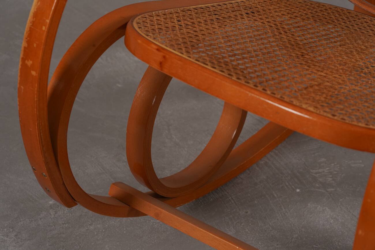 Vintage bentwood rocking chair by Luigi Crassevig, Italy 1970s