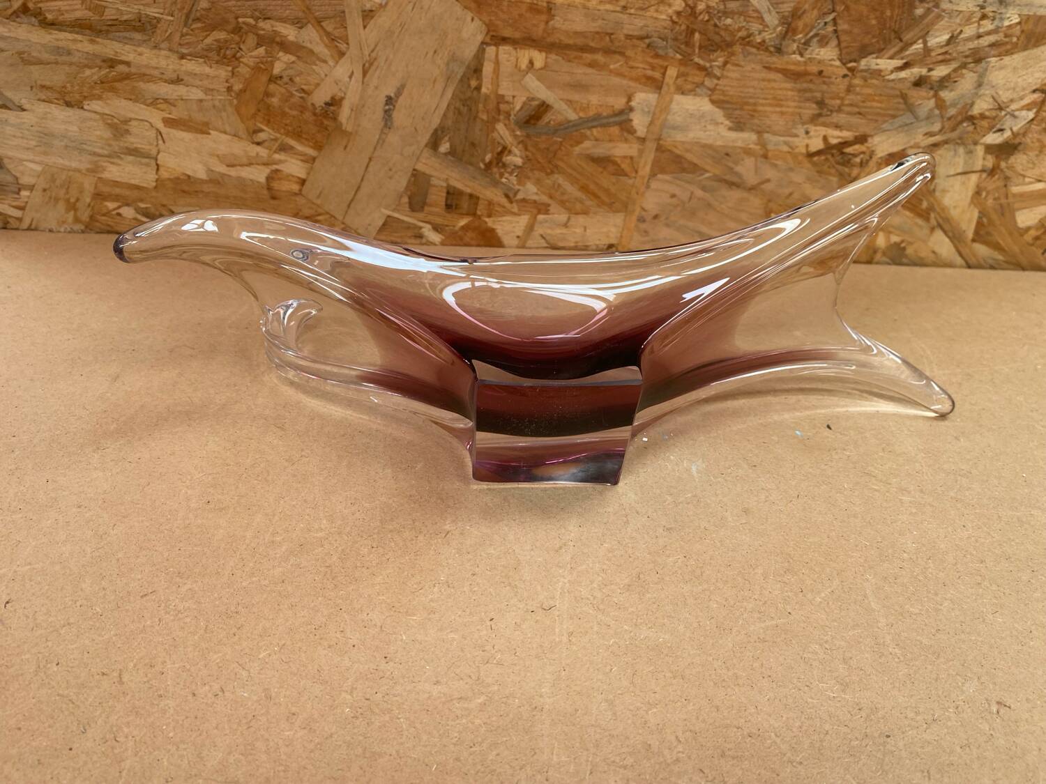 Old Empty Pocket Crystal Cup Purple & Transparent Vintage #B086