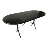 Tropical green granite table in wrought iron