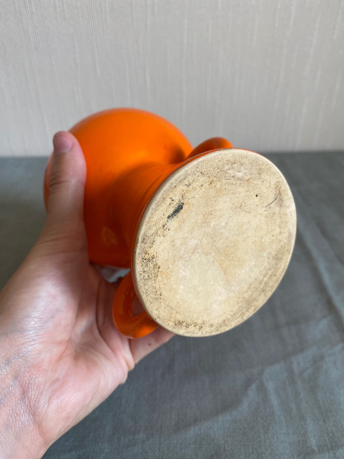 Orange ceramic vase, 1970s