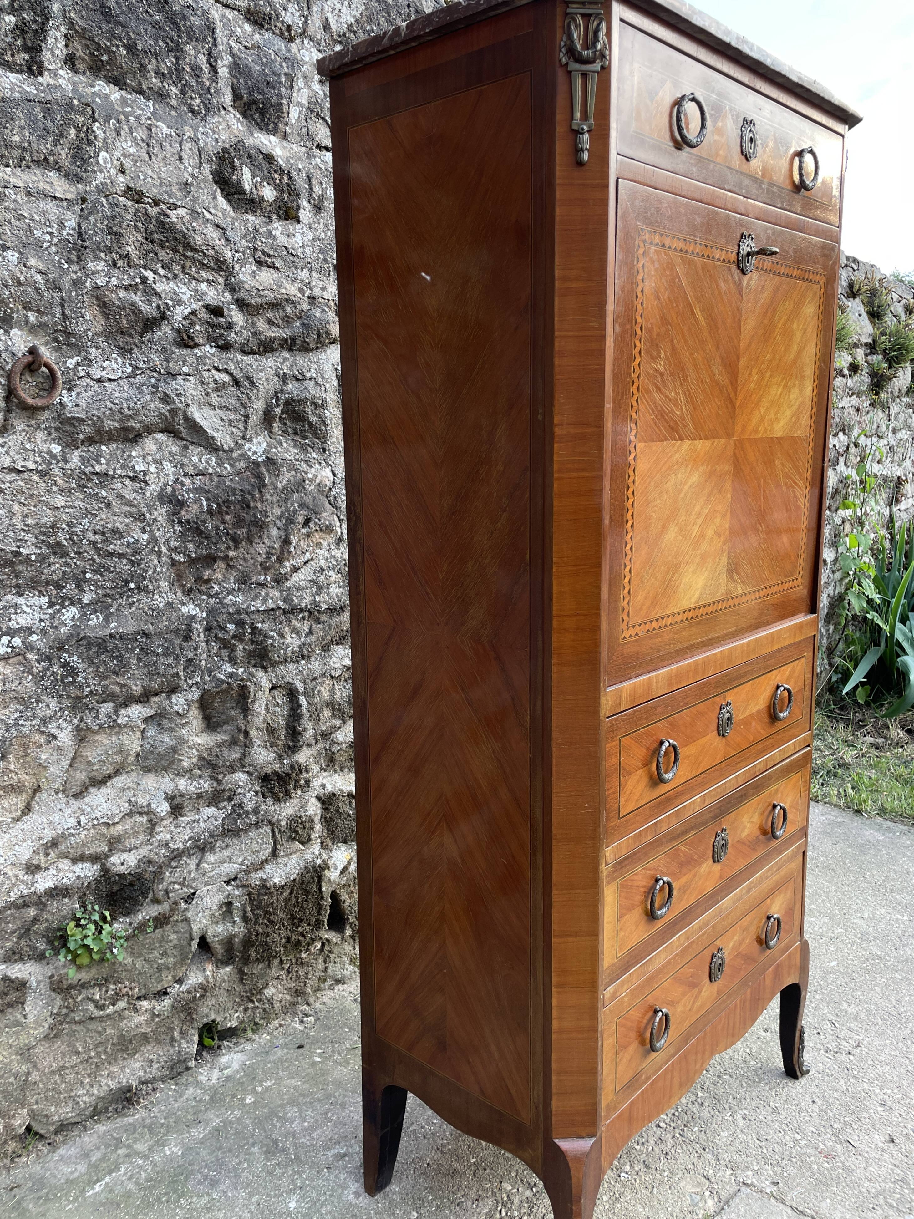 Secretary marquetry XIXth