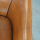 Sheep leather club chair finished with black piping