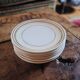 Limoges Lanternier – gilded dessert plates – 1950s