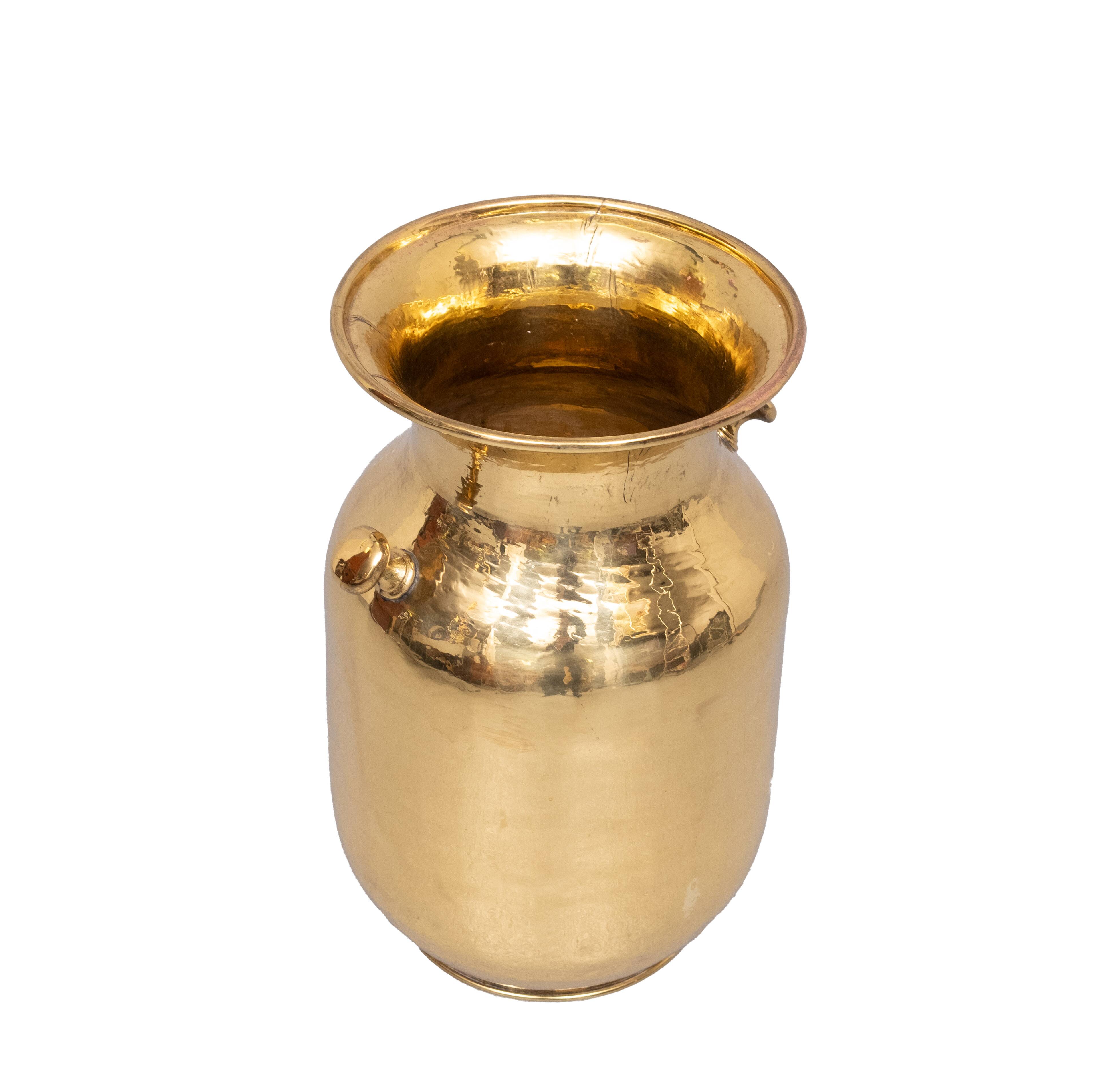 Handmade brass umbrella stand by samex italy 1970s