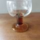 Set of 6 vintage Champagne glasses, amber base