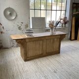 Two-sided central island counter in pine 220cm