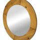 Vintage 70s round pine mirror Swedish design