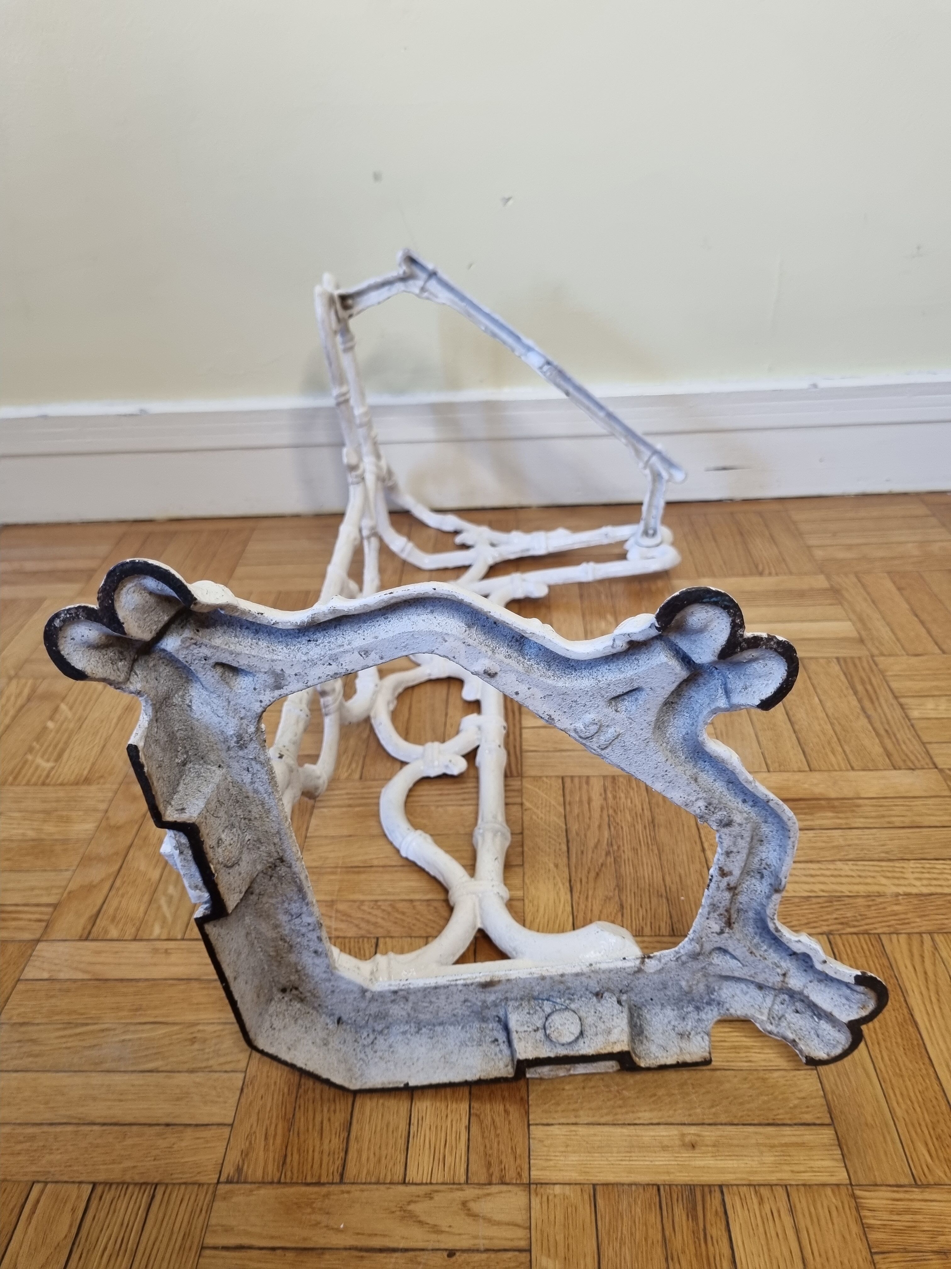 Old Victorian umbrella stand, late nineteenth century in white lacquered cast iron