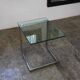 Table d’appoint verre, chrome  « Gebra », années 80, étiquette d'origine