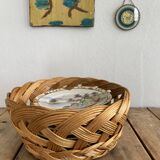 Woven straw basket