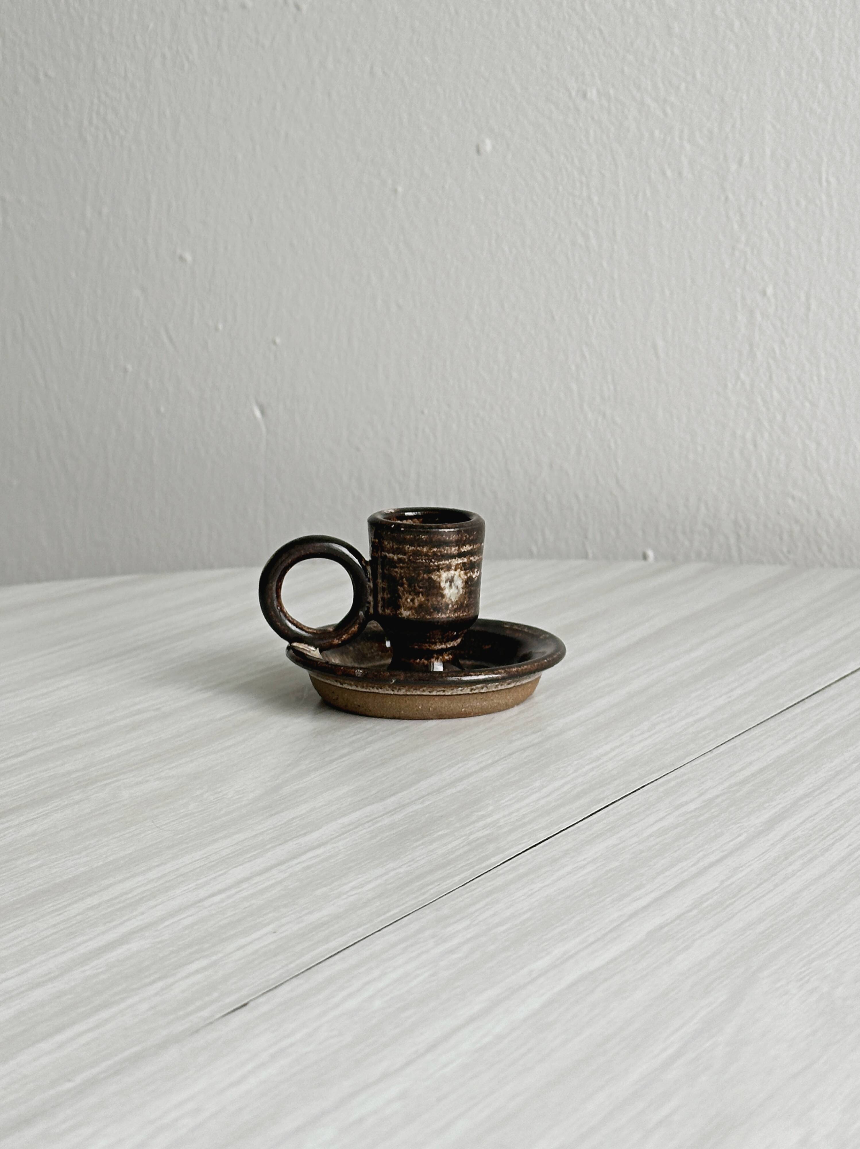 Rustic ceramic candlestick