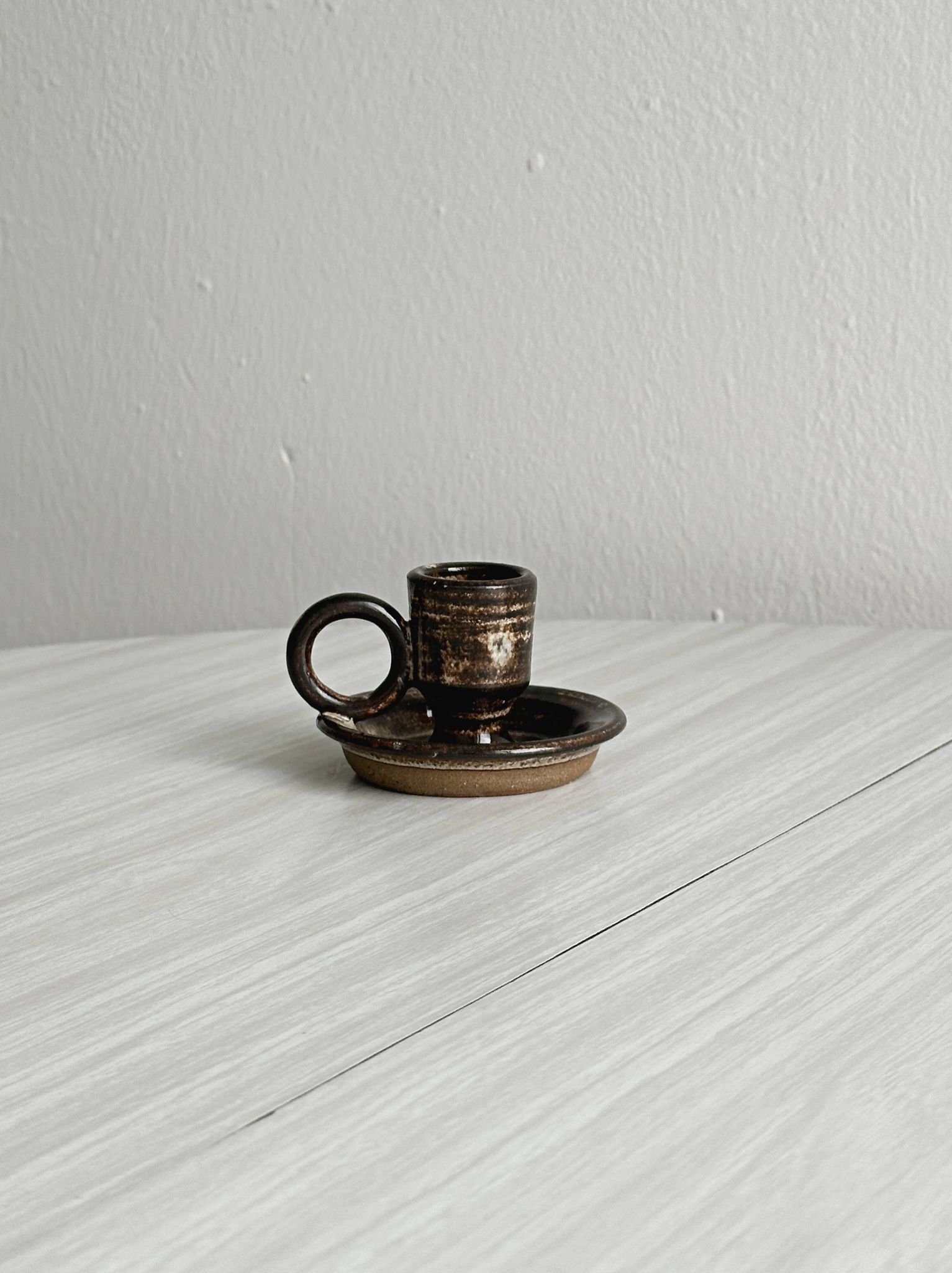 Rustic ceramic candlestick