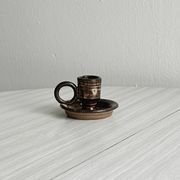 Rustic ceramic candlestick