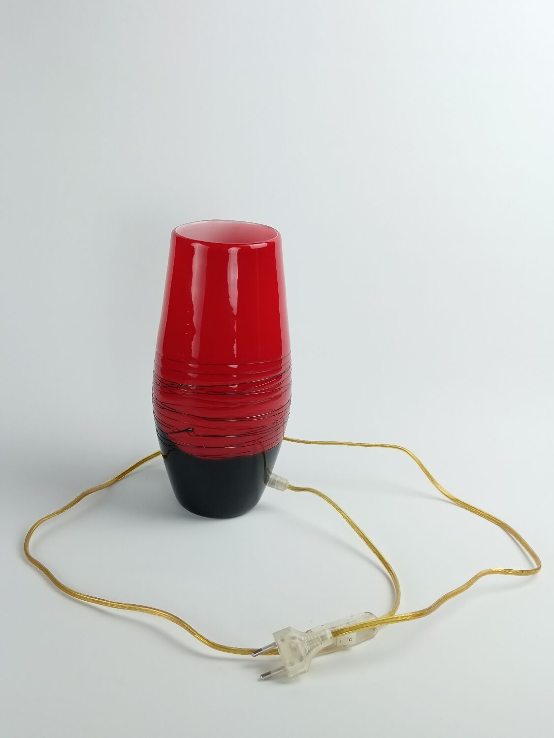 Vintage opaline glass shell lamp