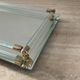 Vintage tray in glass, brass and beveled mirror 70s