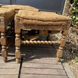 Series of five Louis XIII walnut stools