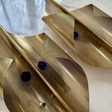 Pair of perforated brass wall lights by Christoph Palme, Germany, 1980s.