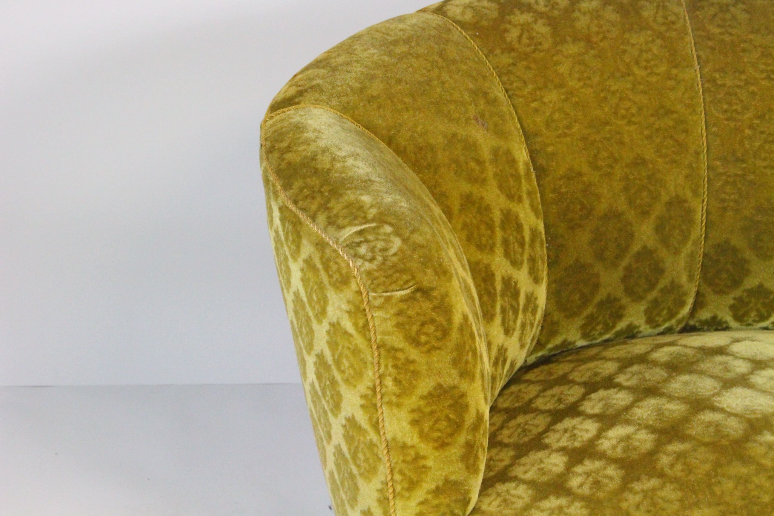 1950s Mid Century Gold Banana Sofa, Denmark