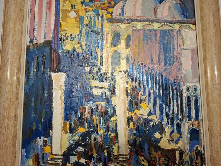Important oil on canvas depicting the Piazzetta in Venice.