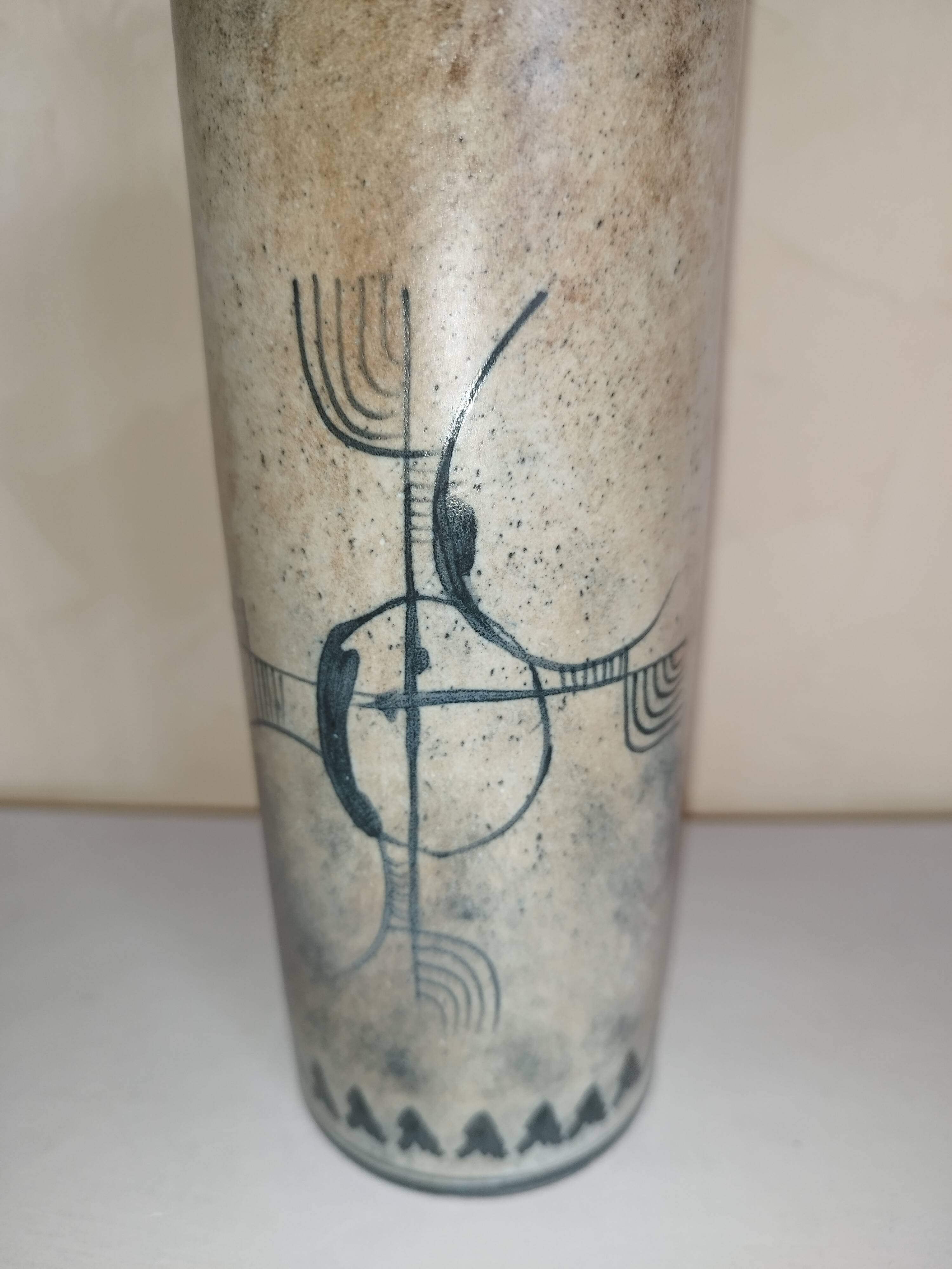 Bottle vase with geometric decoration Atelier Roy Montgolfier