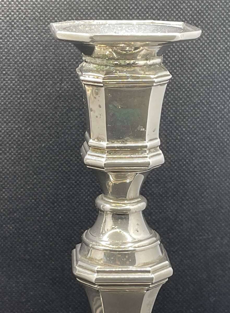 Pair of English silver-plated candlesticks from the 1950s