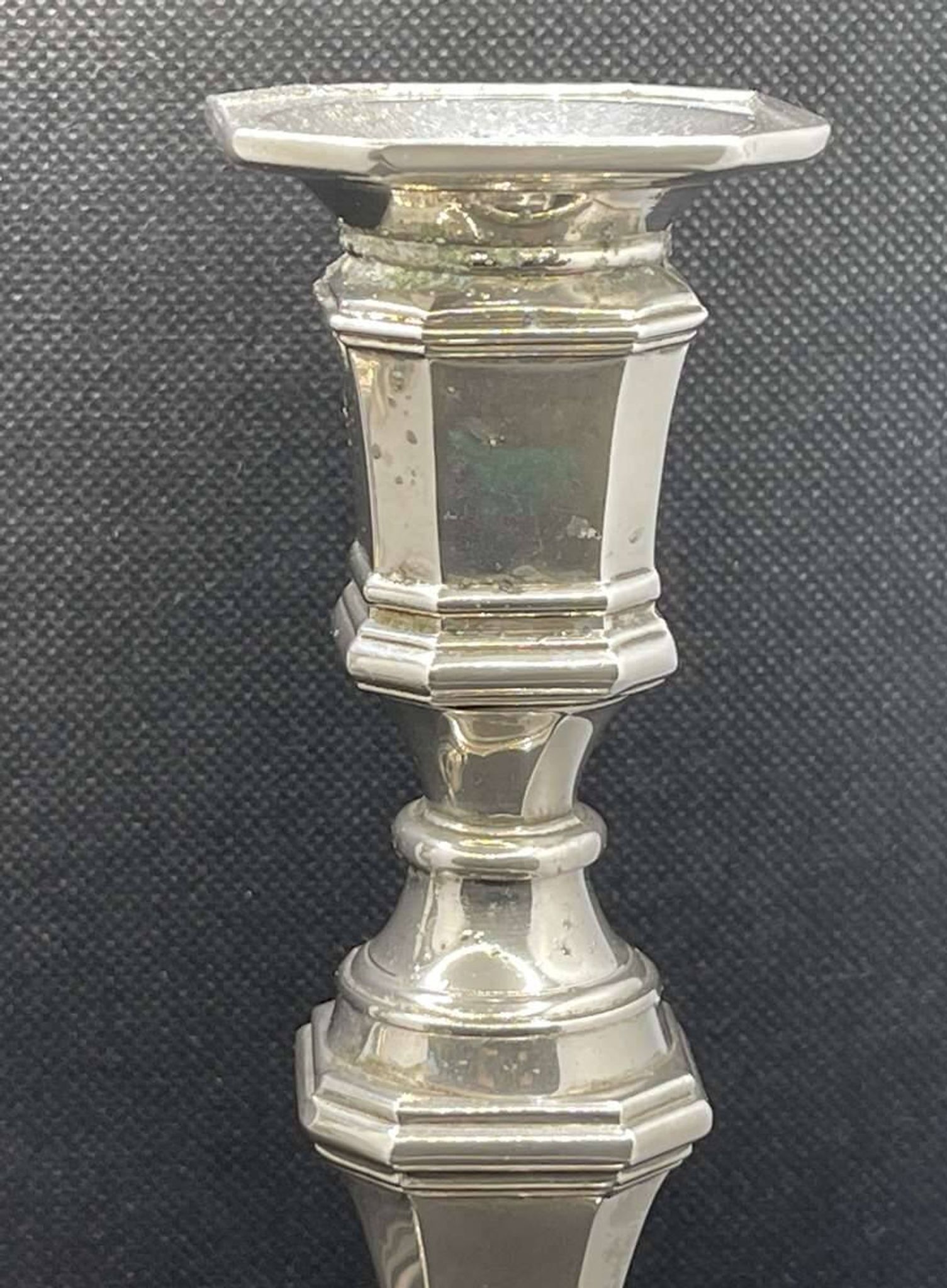 Pair of English silver-plated candlesticks from the 1950s