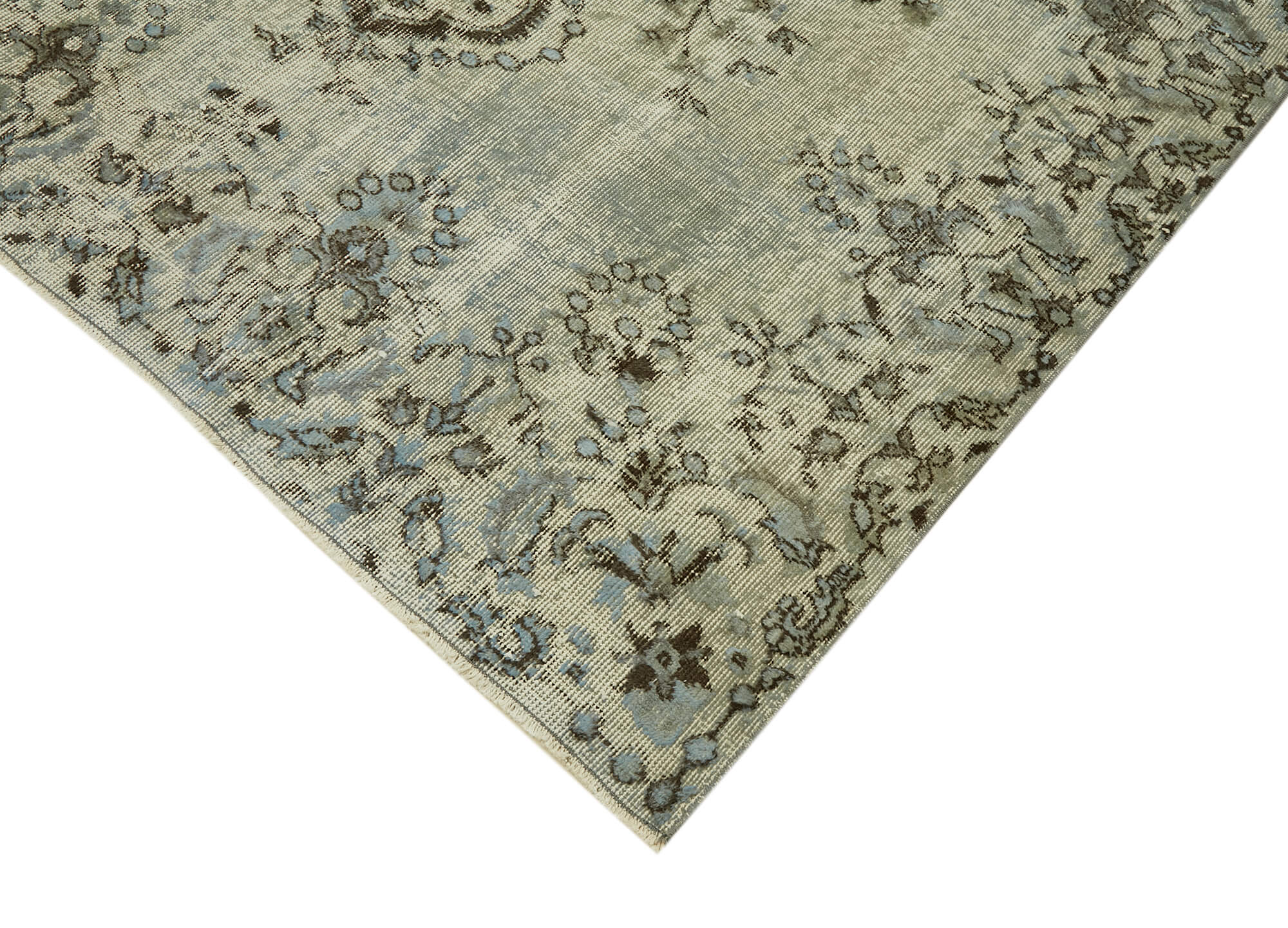 Handwoven turkish 1980s 167 cm x 262 cm blue rug