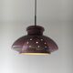 Doria Leuchten Germany Mid Century hanging lamp purple glass space age, 197